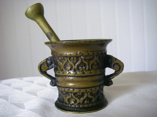 Ancien mortier pilon en - ancien, +