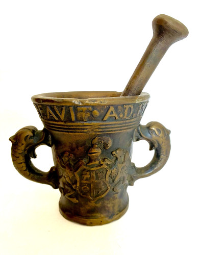 Ancien mortier bronze - mortier,