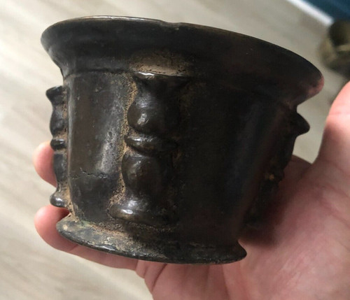 Ancien petit mortier bronze - mortier,